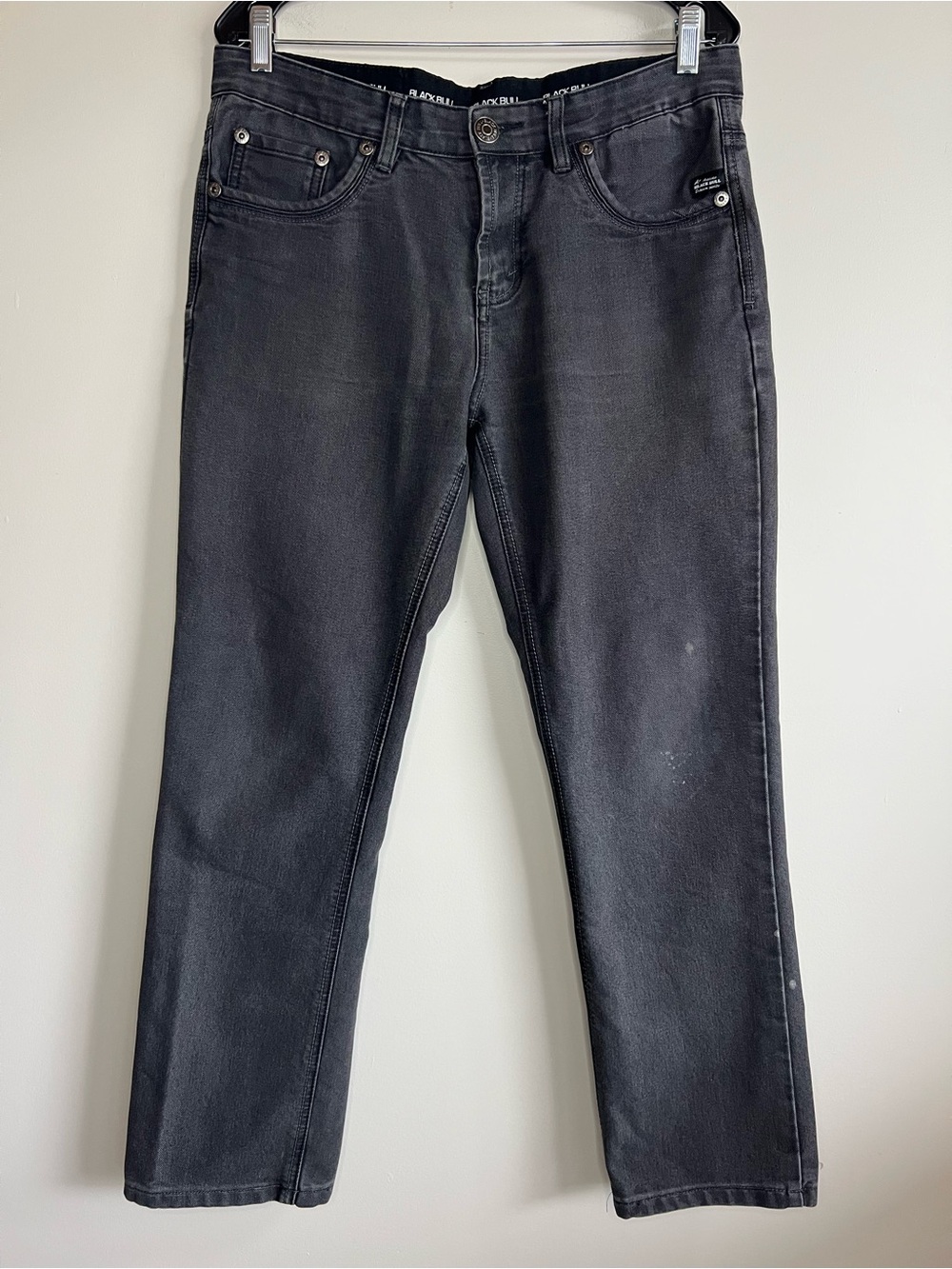 Black Bull Men’s Black Straight Leg Jeans Denim 34x28 Classic Casual Pants